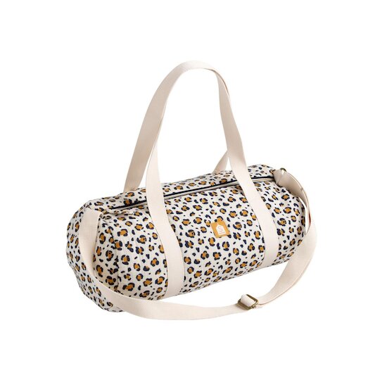 Sauthon Sac Polochon Enfant Leopard Ecru/Noir/Caramel  Sauthon Sac Polochon Enfant Leopard Ecru/Noir/Caramel