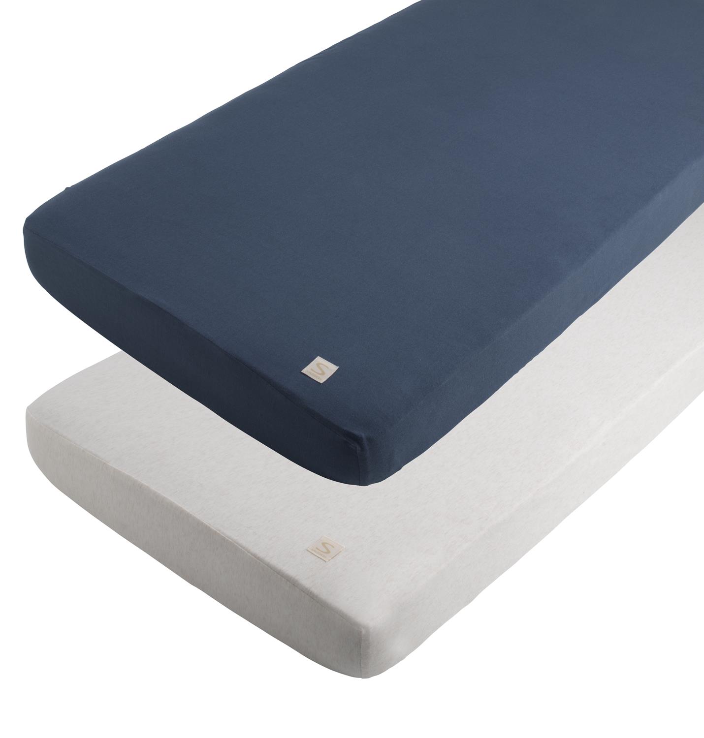 Lot 2 Draps Housse Rectangulaires Petit Nuage BLEU Sauthon