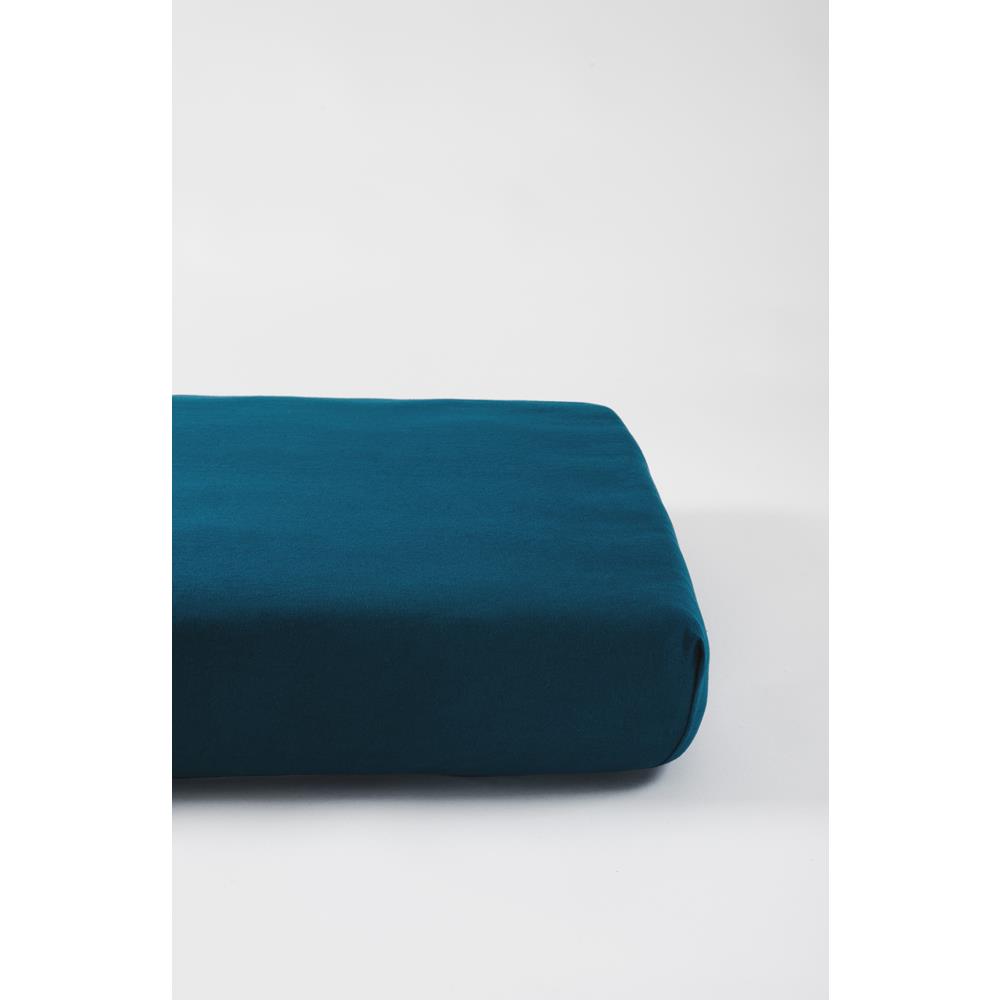 Drap housse en coton bio pour lit bébé BLEU Kadolis