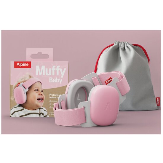 Alpine Hearing Protection Nouveau casque antibruit Muffy Baby Rose Pink 0-4 ans